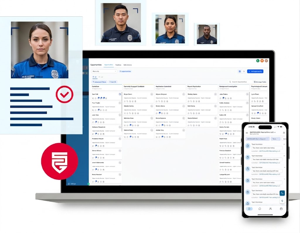 SAFEGUARD Connect police recruiting software interface displaying applicant tracking metrics