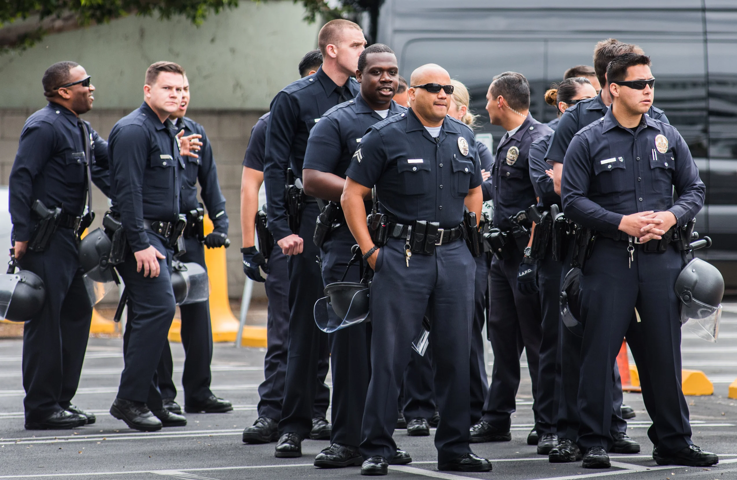 Law enforcement officers collaborating, representing strong department culture